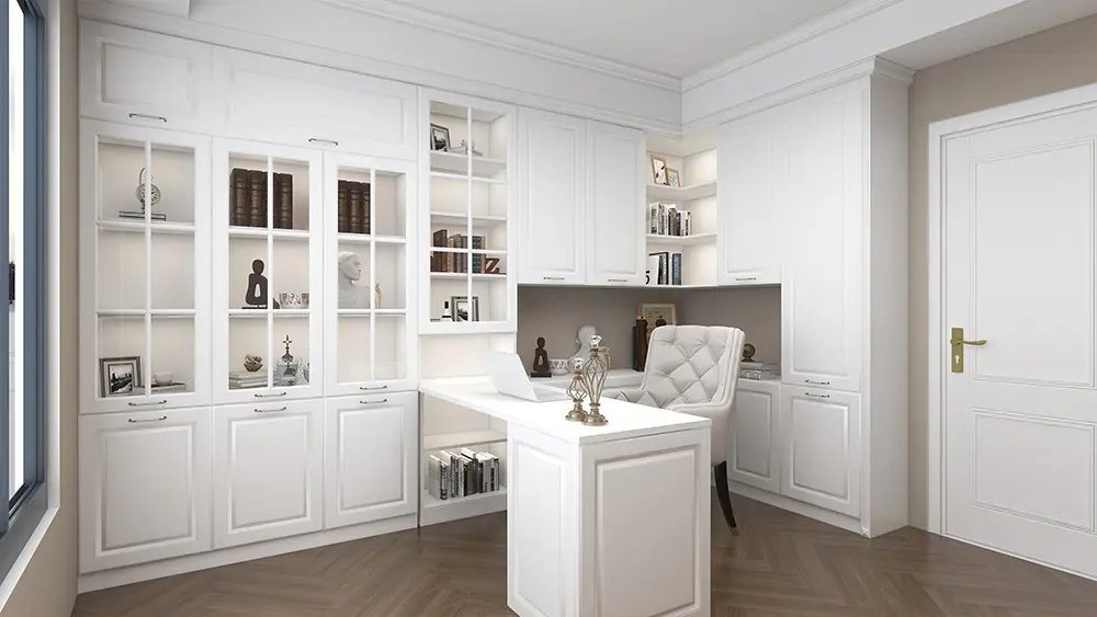European Style Minimalist White Custom Wardrobe (6)8xp